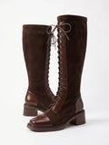 Leonie Two-Tone Lace-Up Boots
