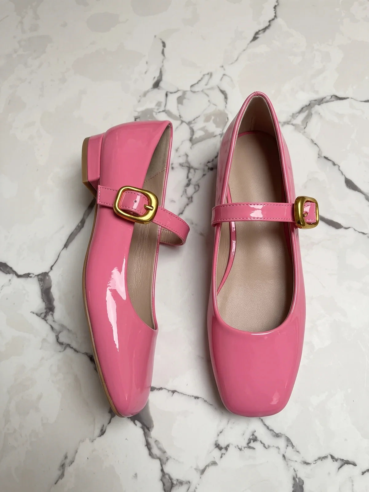 Zorionne Patent Mary Jane Flats