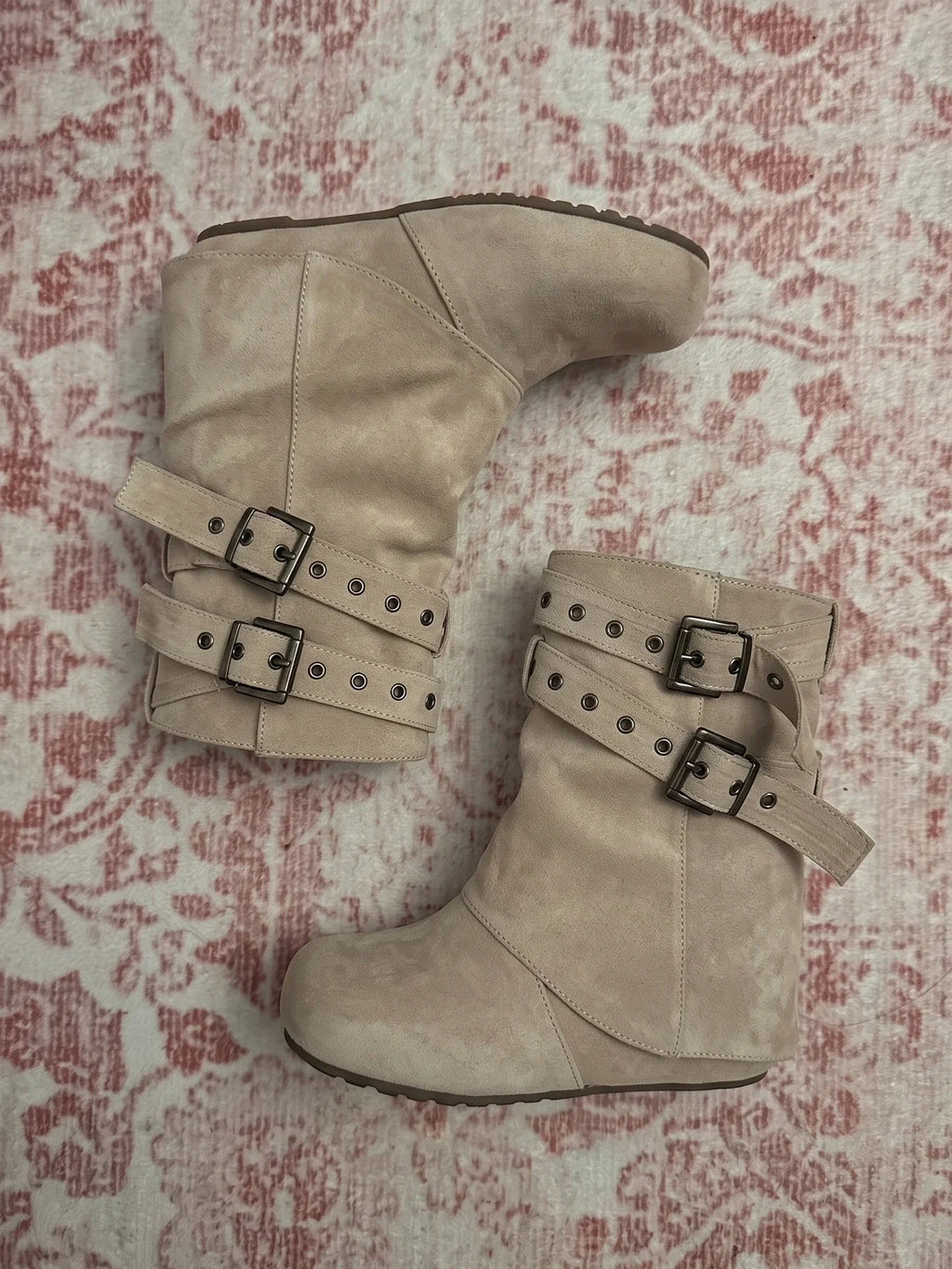 Ottavielle Suede Buckle Slouch Boots