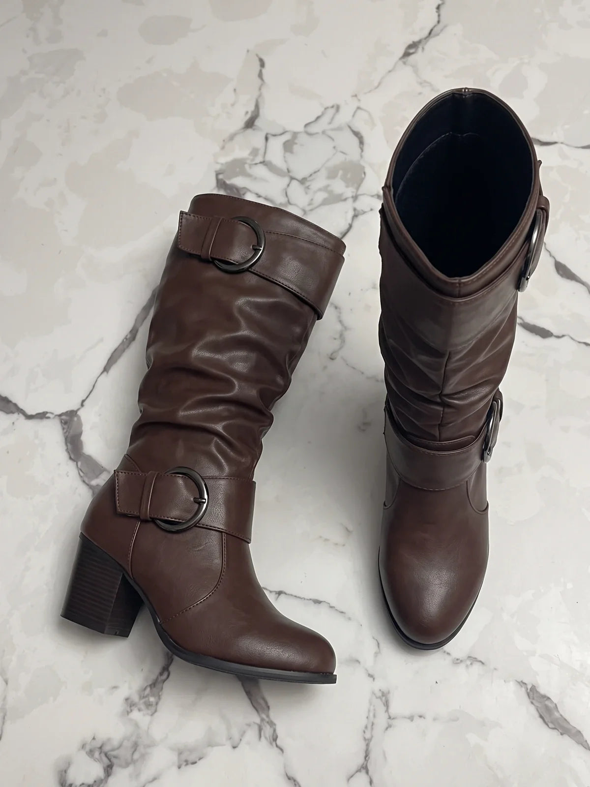 Valerienne Buckle Slouch Knee Boots
