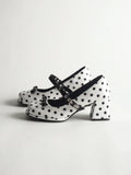 Zibeline Polka Dot Bow Mary Jane Heels