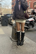 Floral Bow Lace up Boots