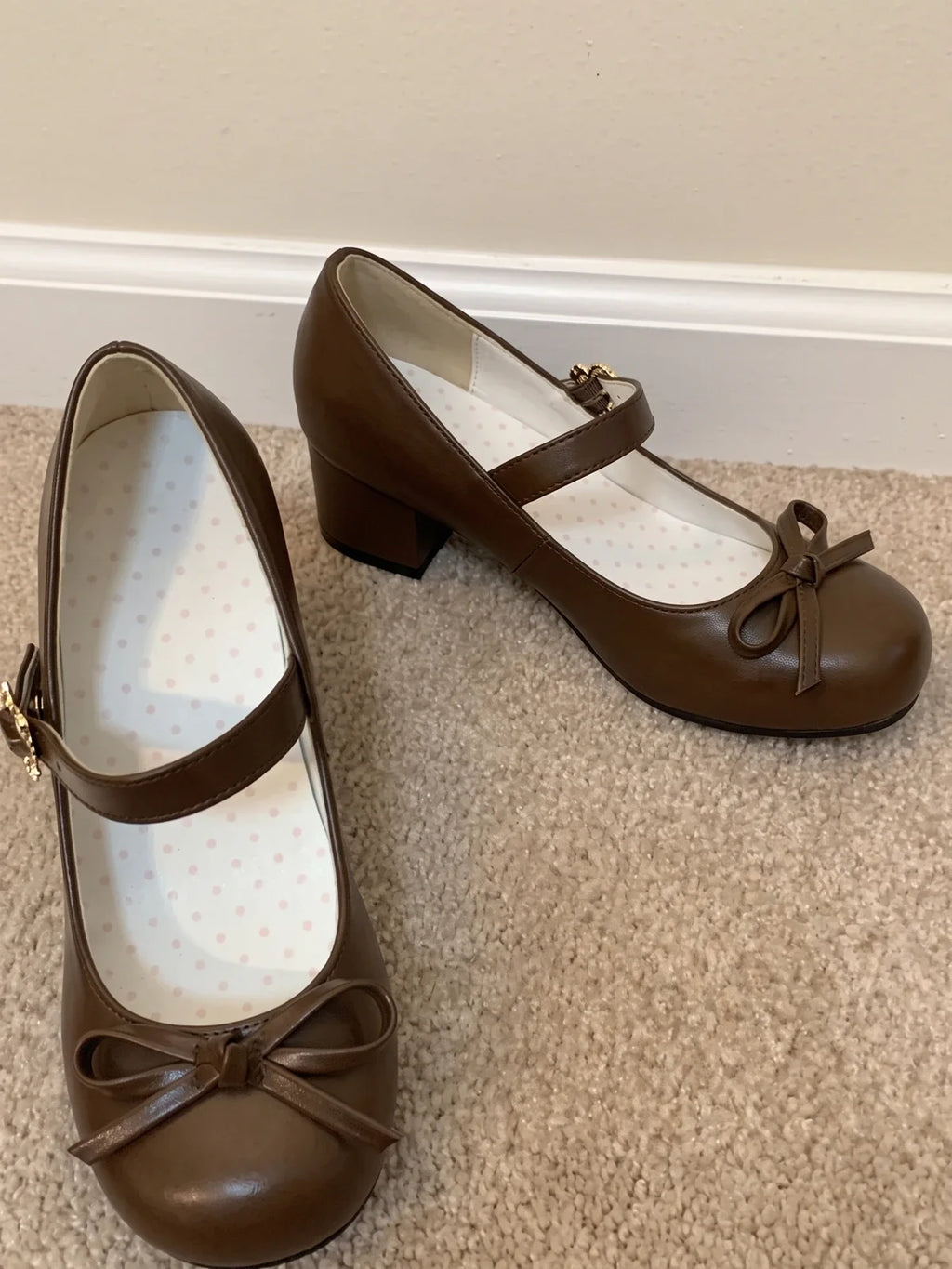 Mirellina Bow Heart-Buckle Mary Jane Heels