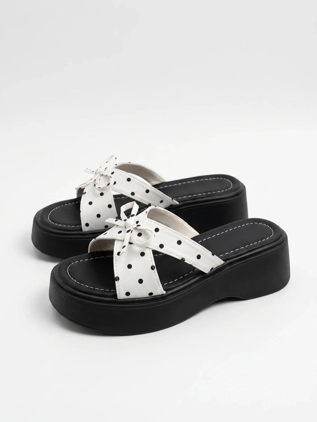 Ariane Polka Dot Platform Mules