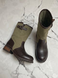 Mignettiane Canvas Buckle Mid-Calf Boots
