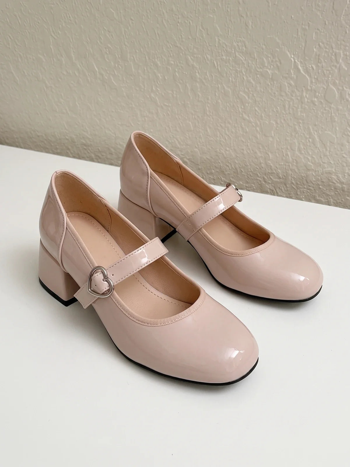 Amelotte Nude Patent Mary Jane Heels