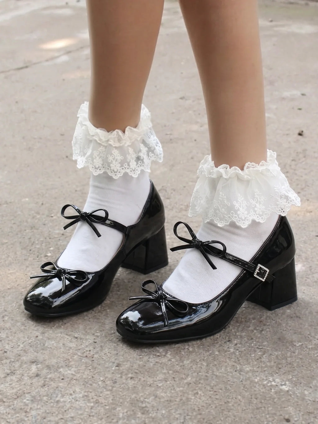 Philomene Crystal Bow Patent Mary Janes
