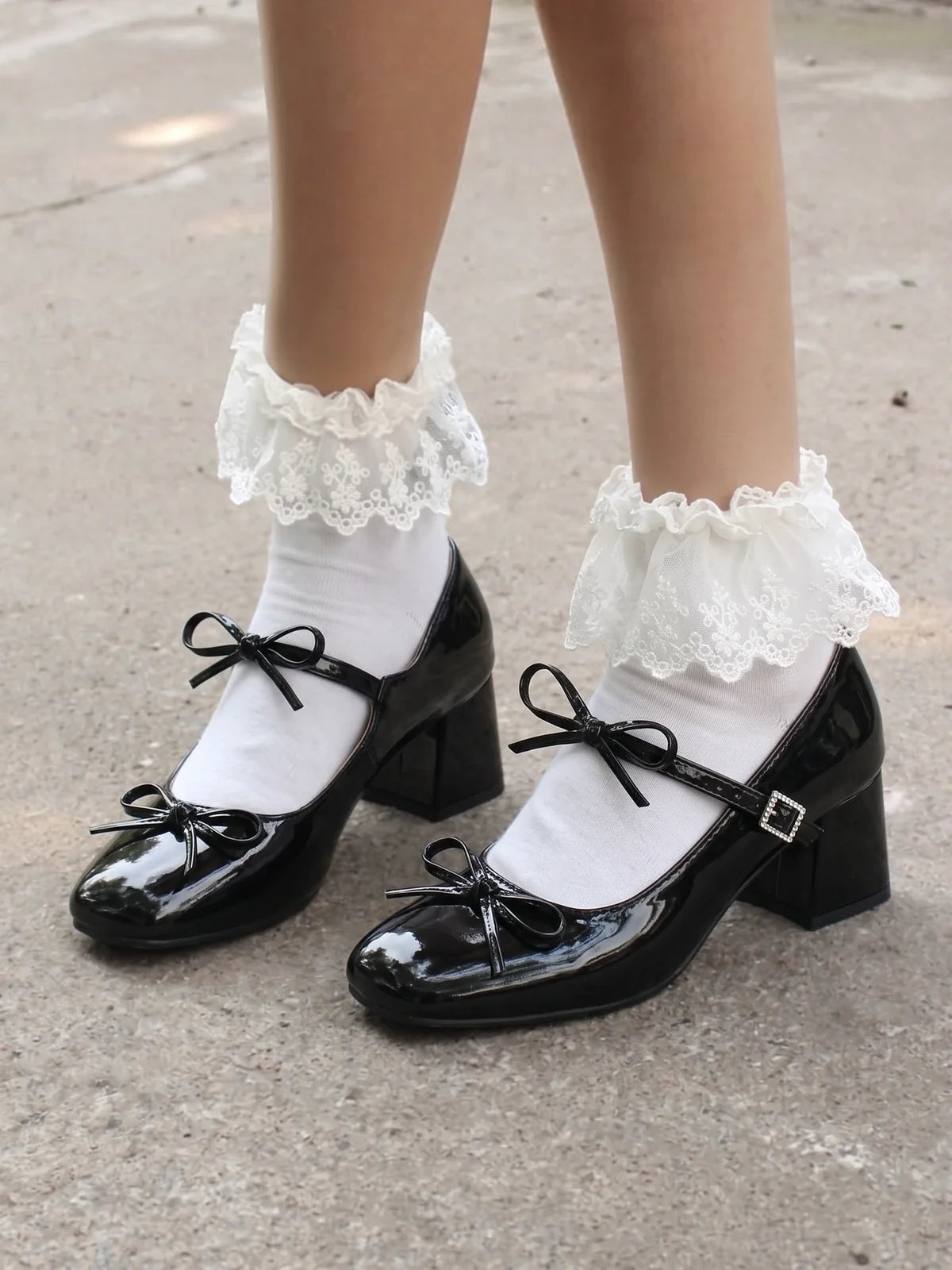 Philomene Crystal Bow Patent Mary Janes