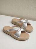 Brigitte Metallic Bow Platform Sandals