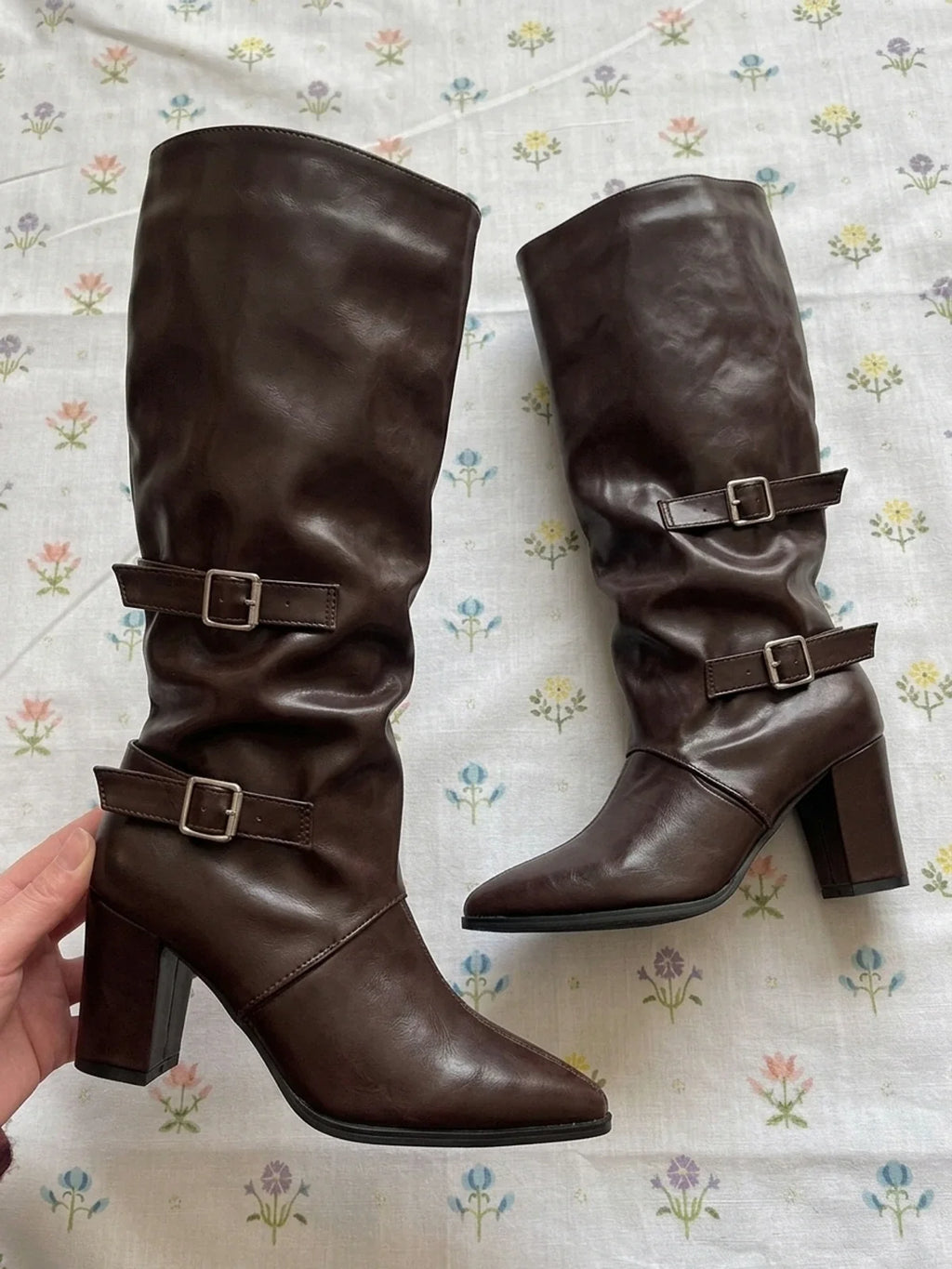 Mirellionna Buckle Slouch Knee-High Boots