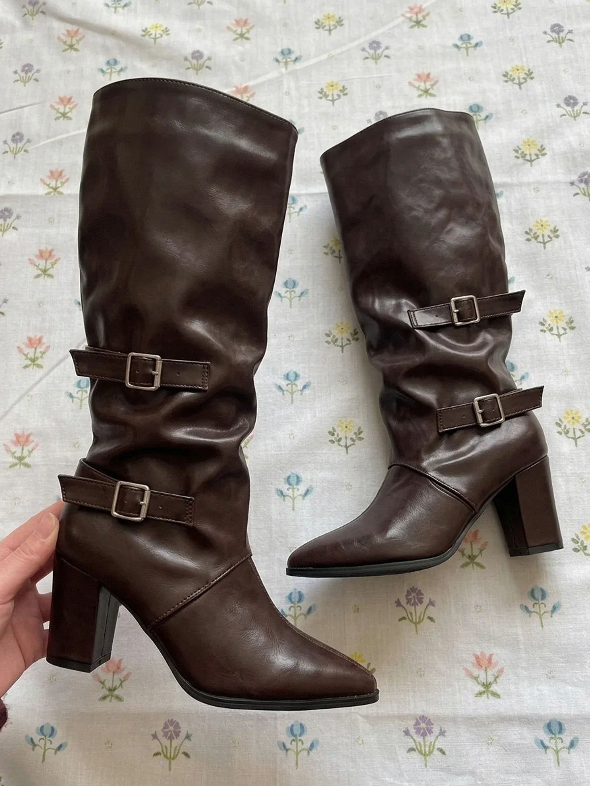 Mirellionna Buckle Slouch Knee-High Boots