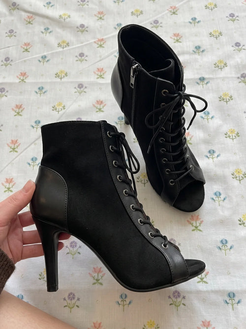 Anaelle Suede Lace-Up Ankle Boots
