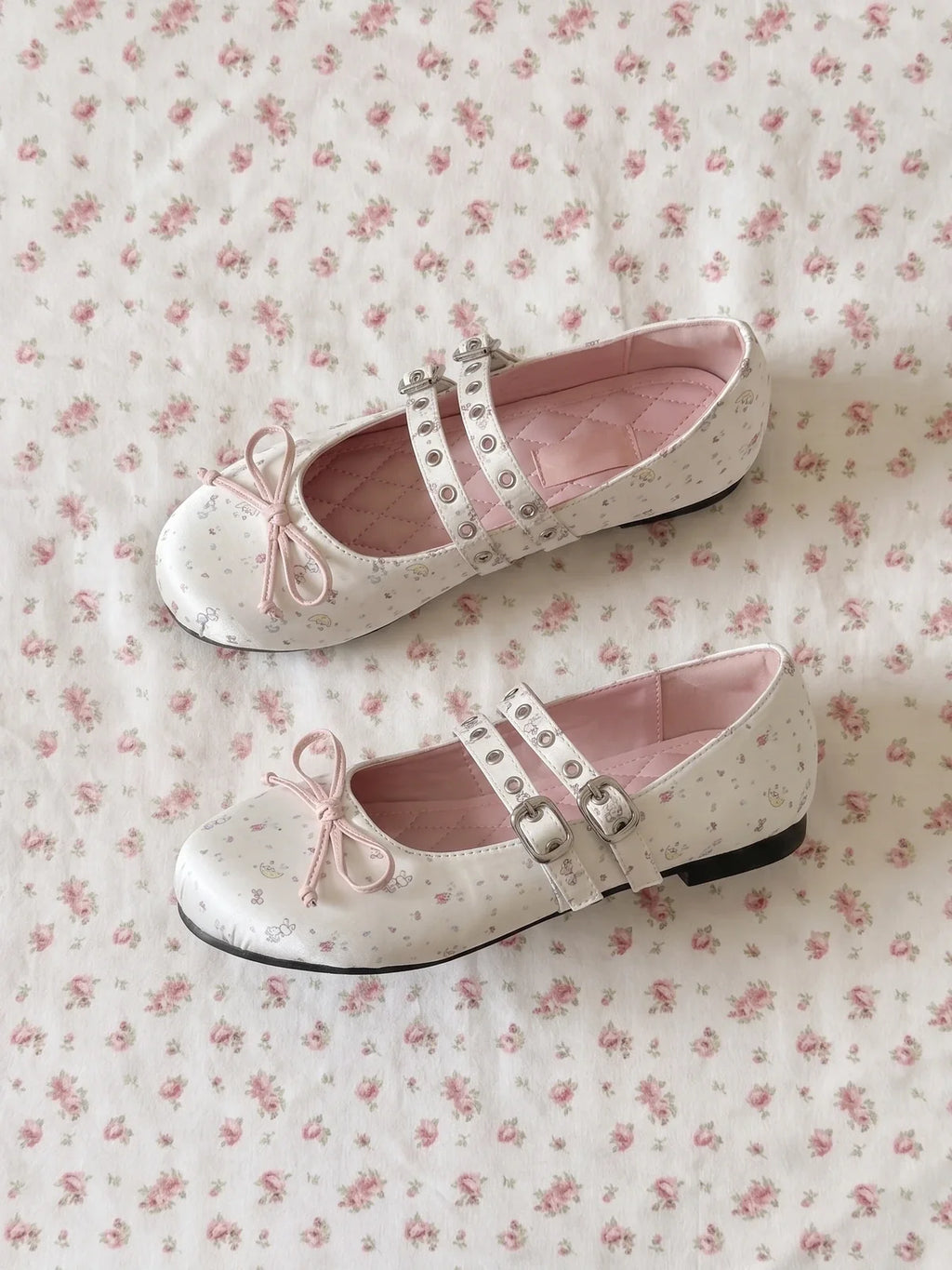 Bettine Floral Print Mary Jane Flats