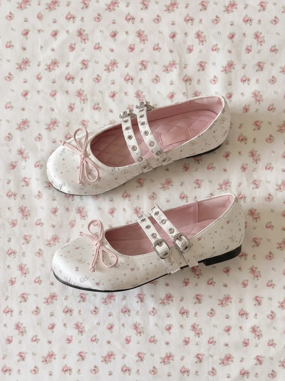 Bettine Floral Print Mary Jane Flats