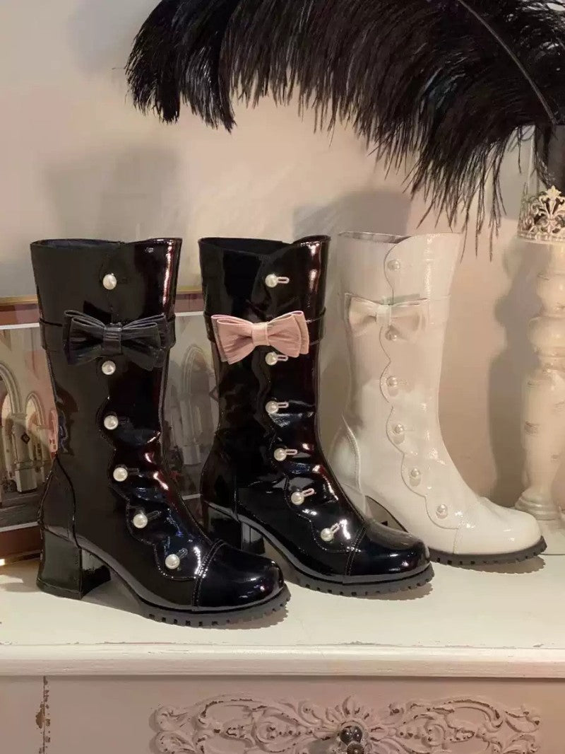 Sweet Pearl Bow Short Boots