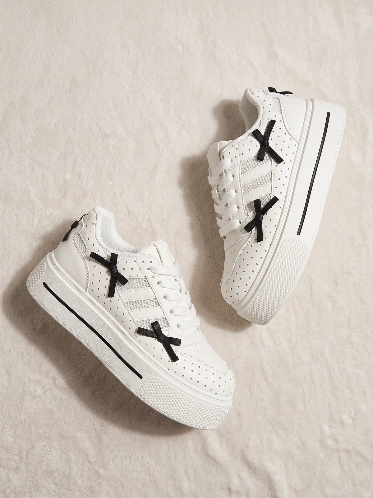 Mirabella Bow Mesh Platform Sneakers