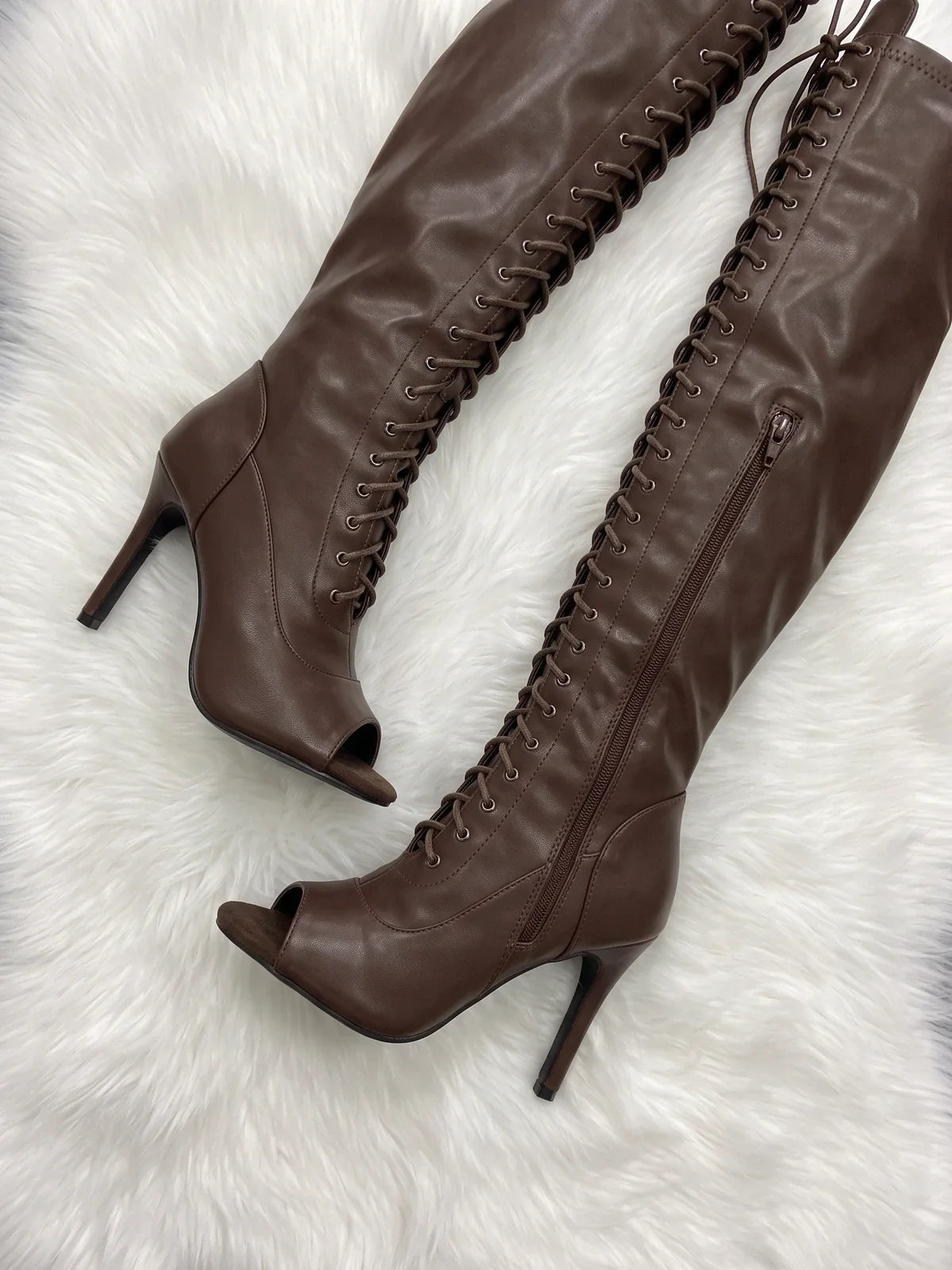 Eloise Lace-Up Thigh-High Boots