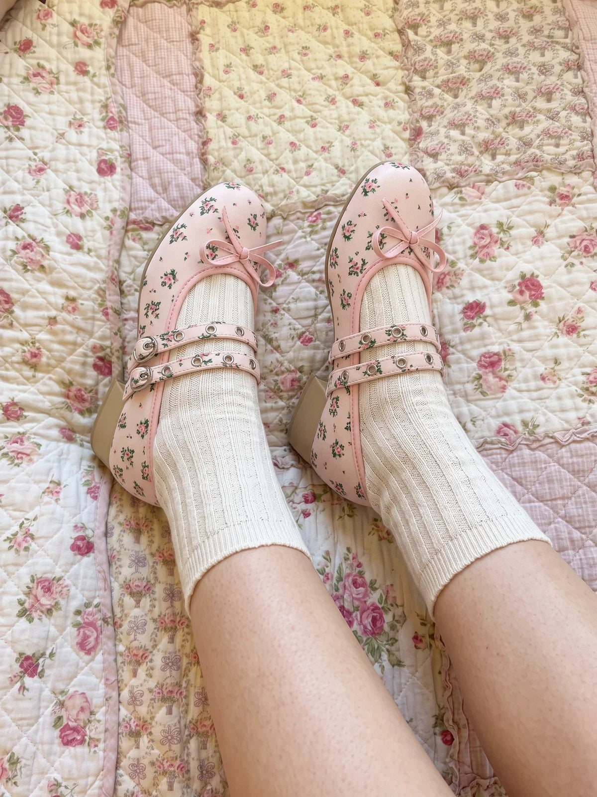 Pink Meadow Buckle Mary Janes