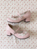 Monique Ruffled Bow Mary Jane Heels