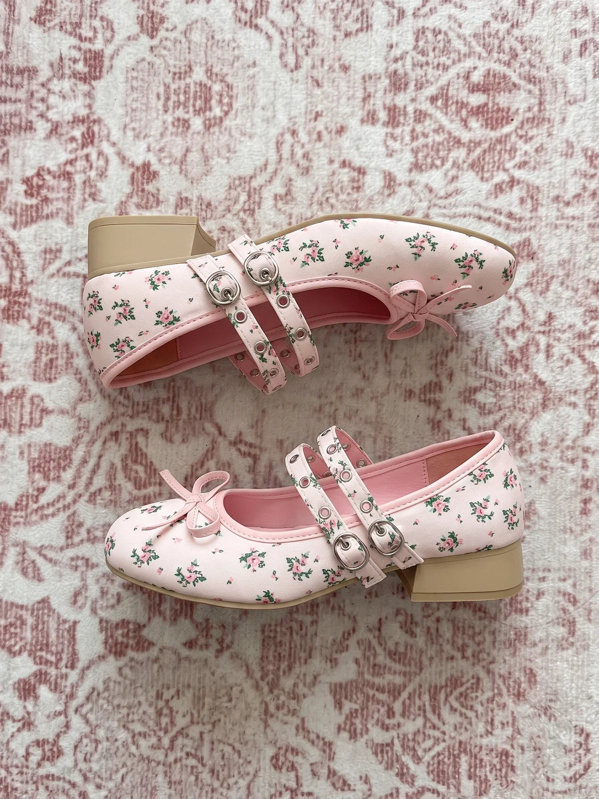 Pink Meadow Buckle Mary Janes