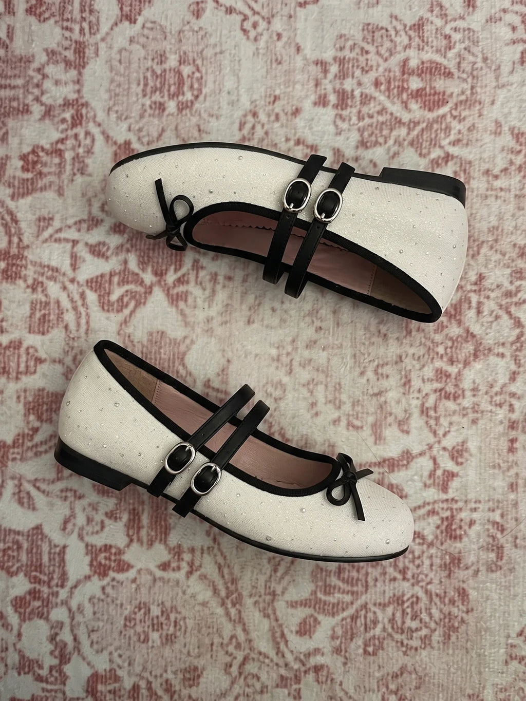 Mirettielle Glitter Bow Mary Jane Flats