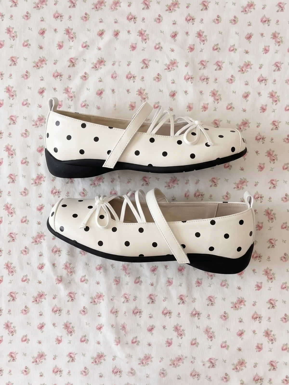 Soleil Polka Dot Mary Jane Flats