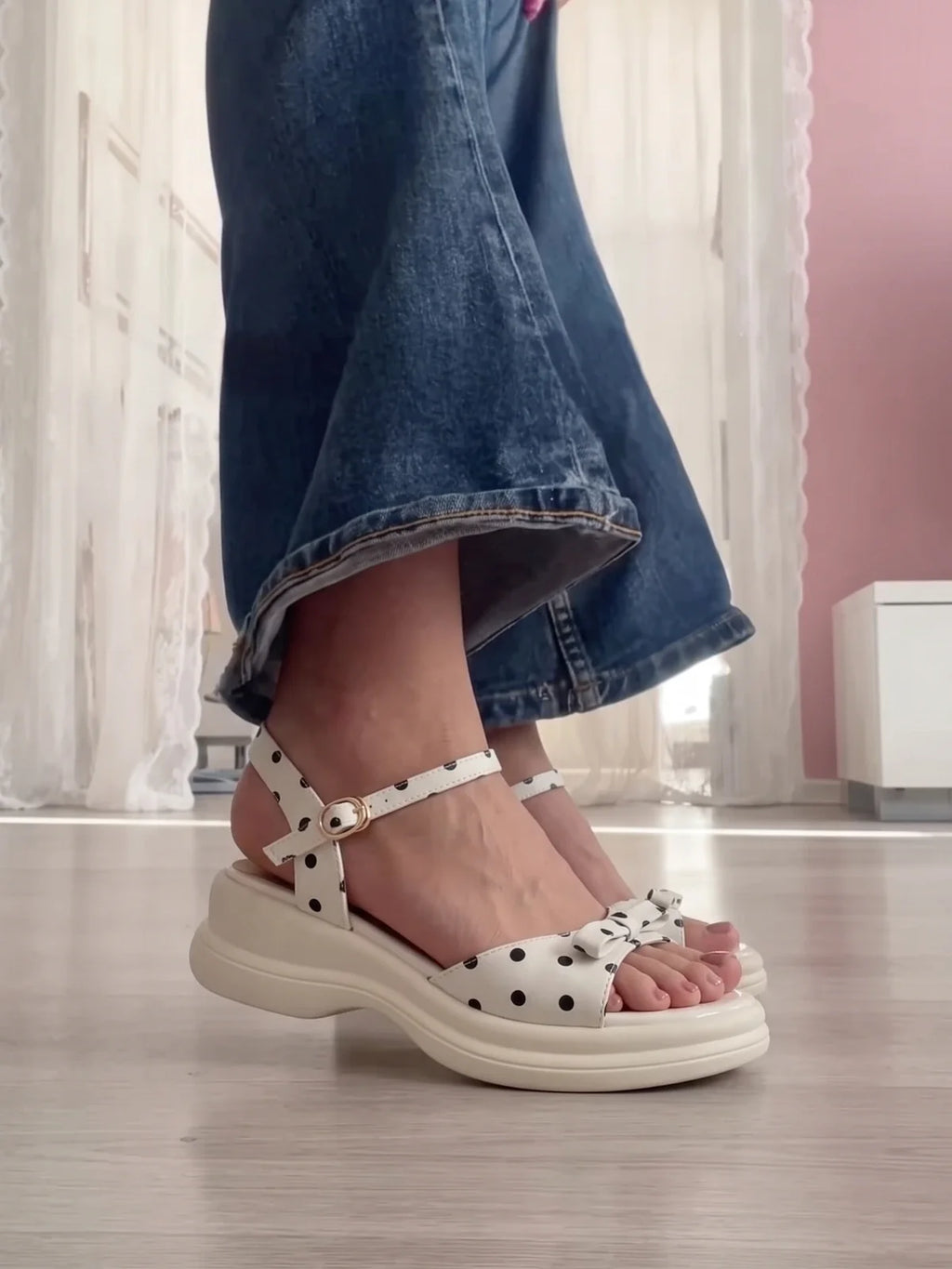Sabine Polka Dot Platform Sandals