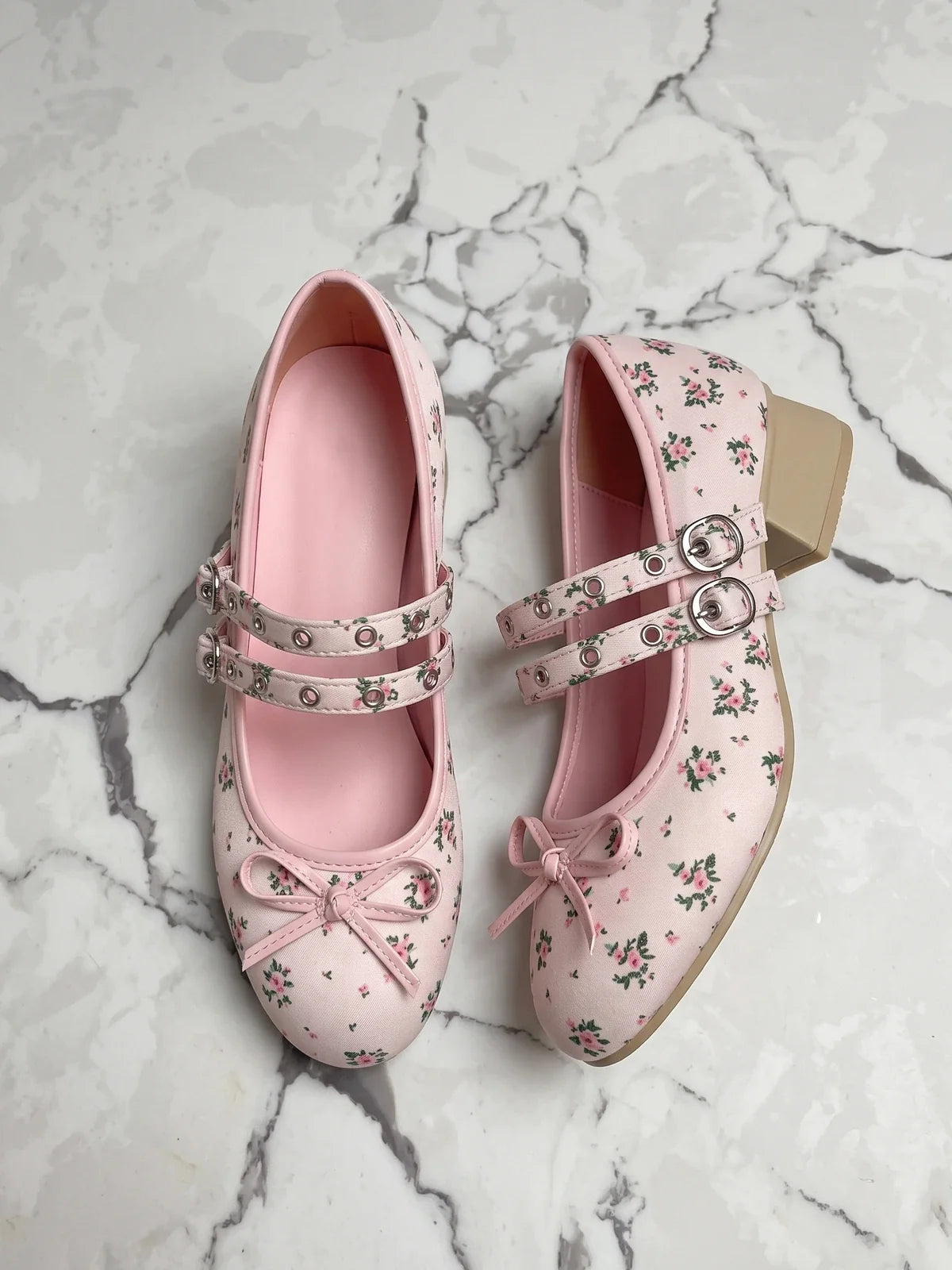 Pink Meadow Buckle Mary Janes