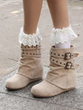 Ottavielle Suede Buckle Slouch Boots
