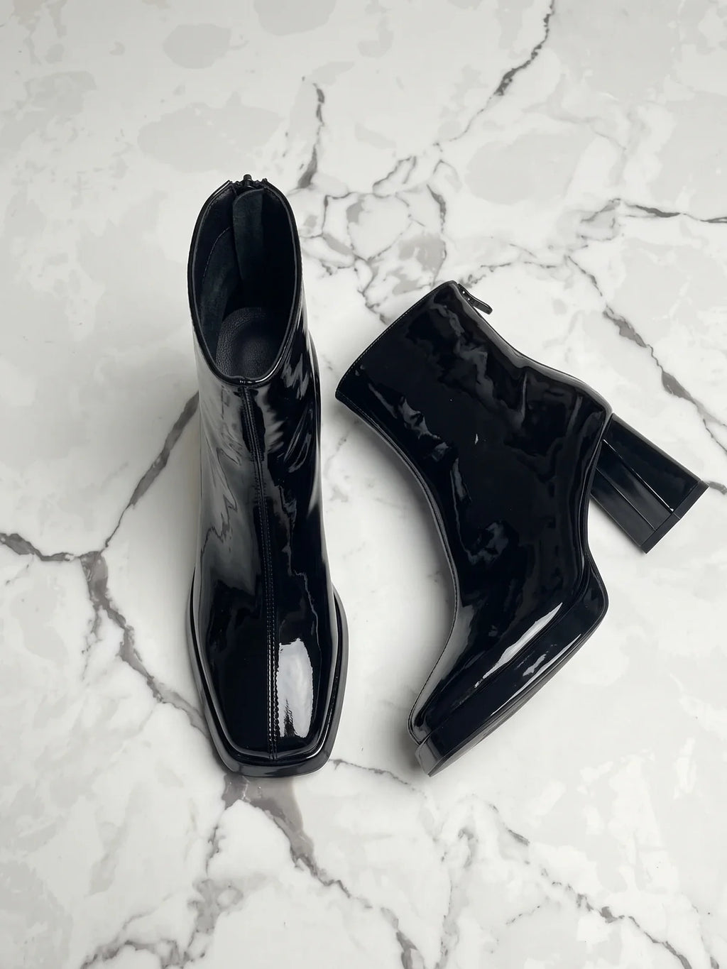 Vivant Patent Square Toe Boots