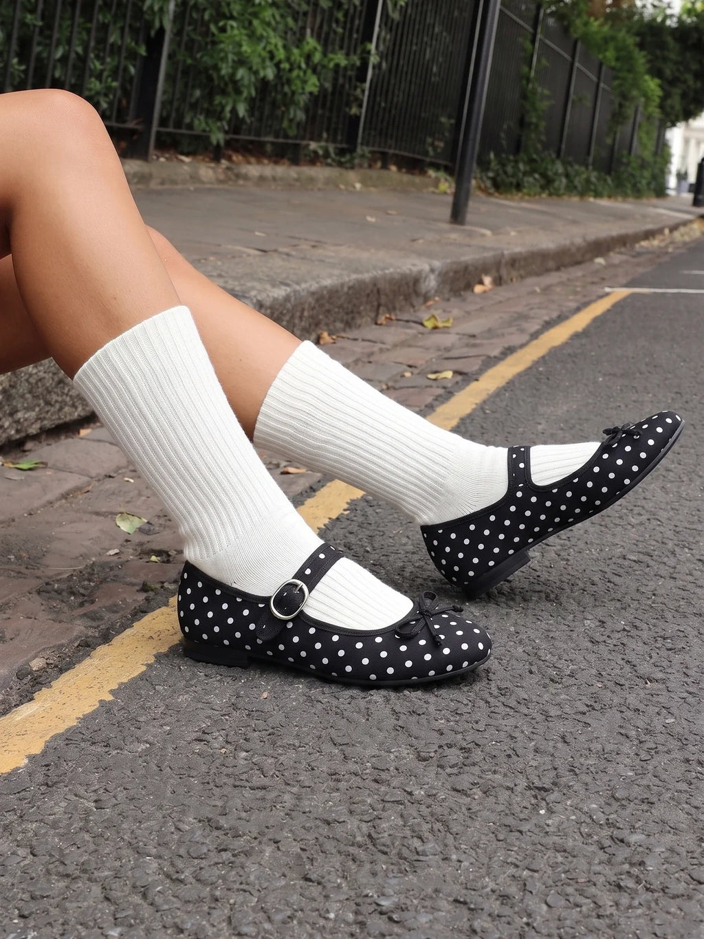 Sylvie Polka Dot Mary Jane Flats
