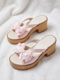 Blanche Satin Bow Platform Clogs