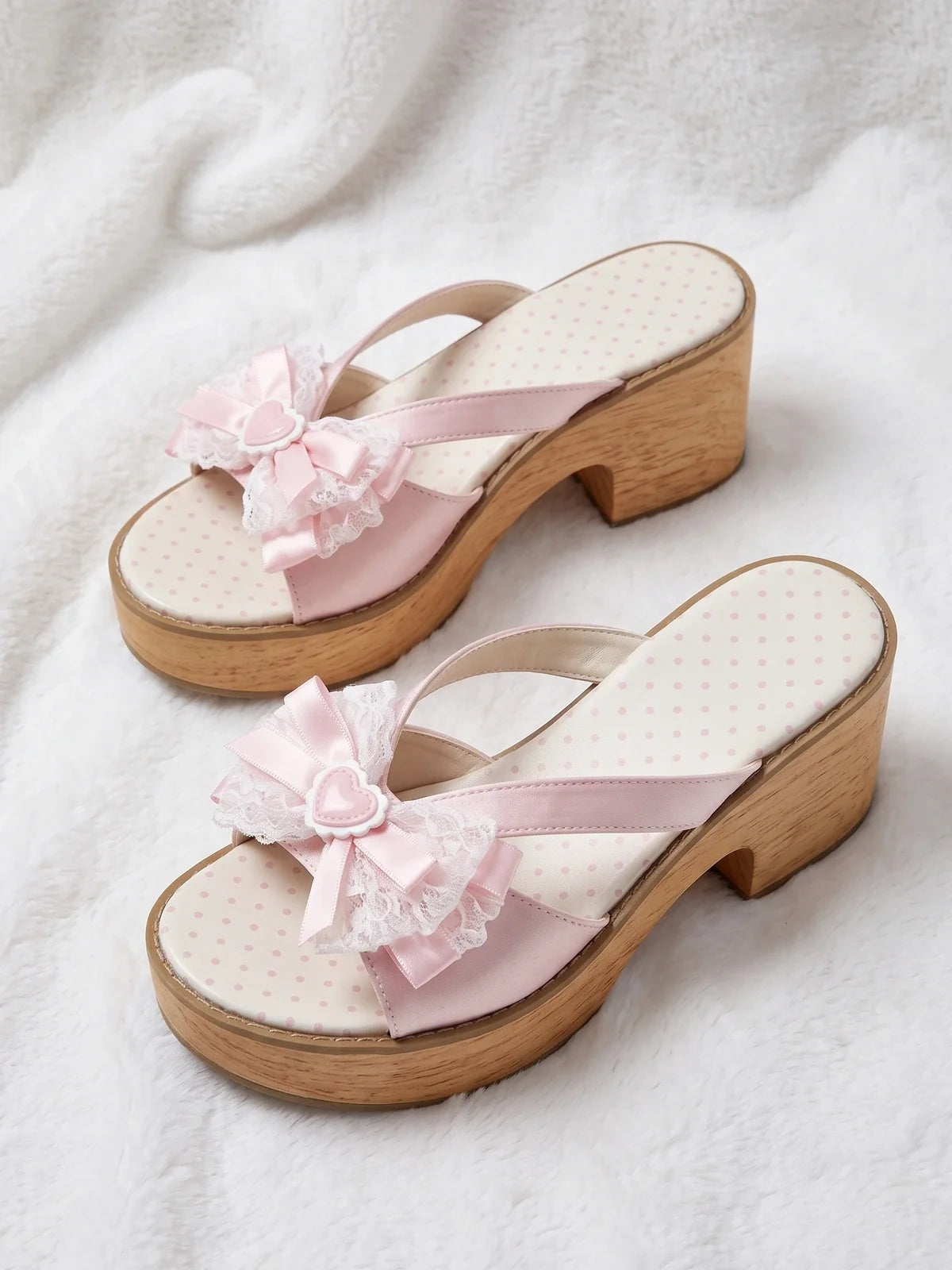 Blanche Satin Bow Platform Clogs