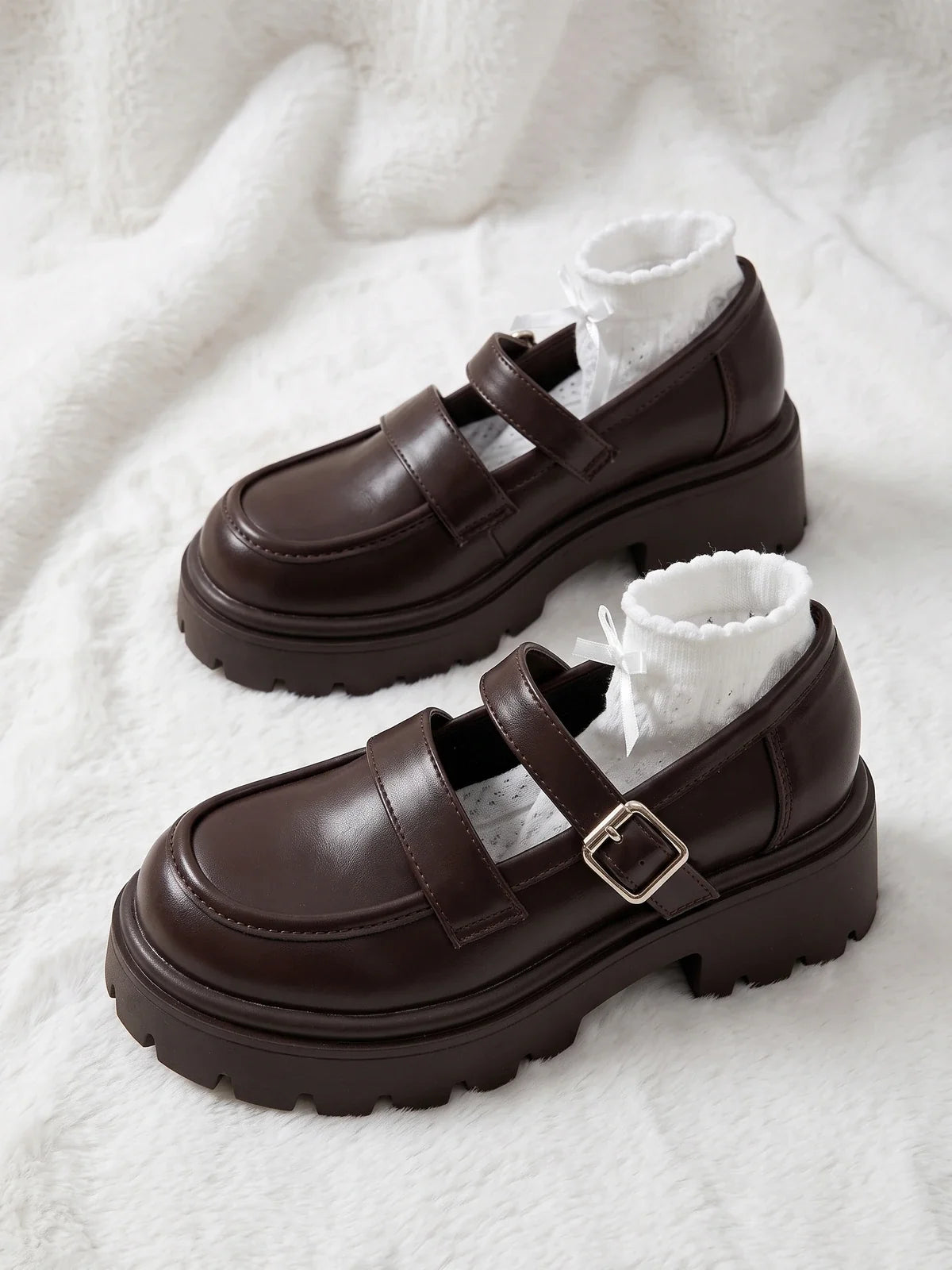 Viollette Lug Sole Mary Jane Shoes