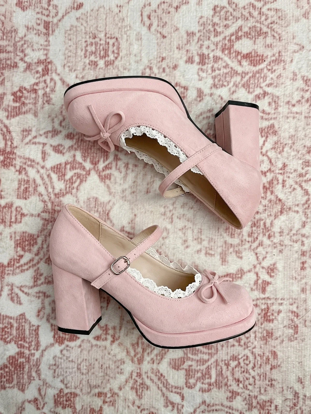 Zibeline Lace Bow Mary Jane Heels
