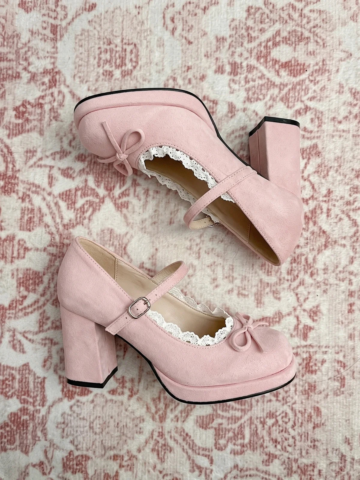Zibeline Lace Bow Mary Jane Heels