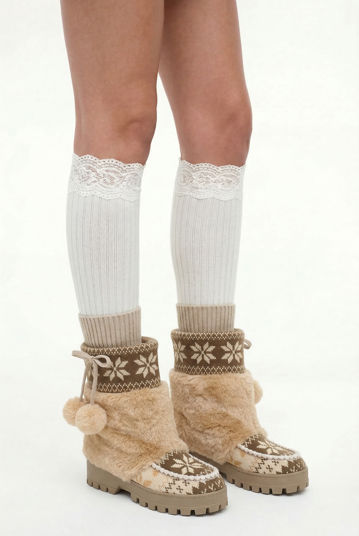 Fair Isle Fleece Winter Snow Boots