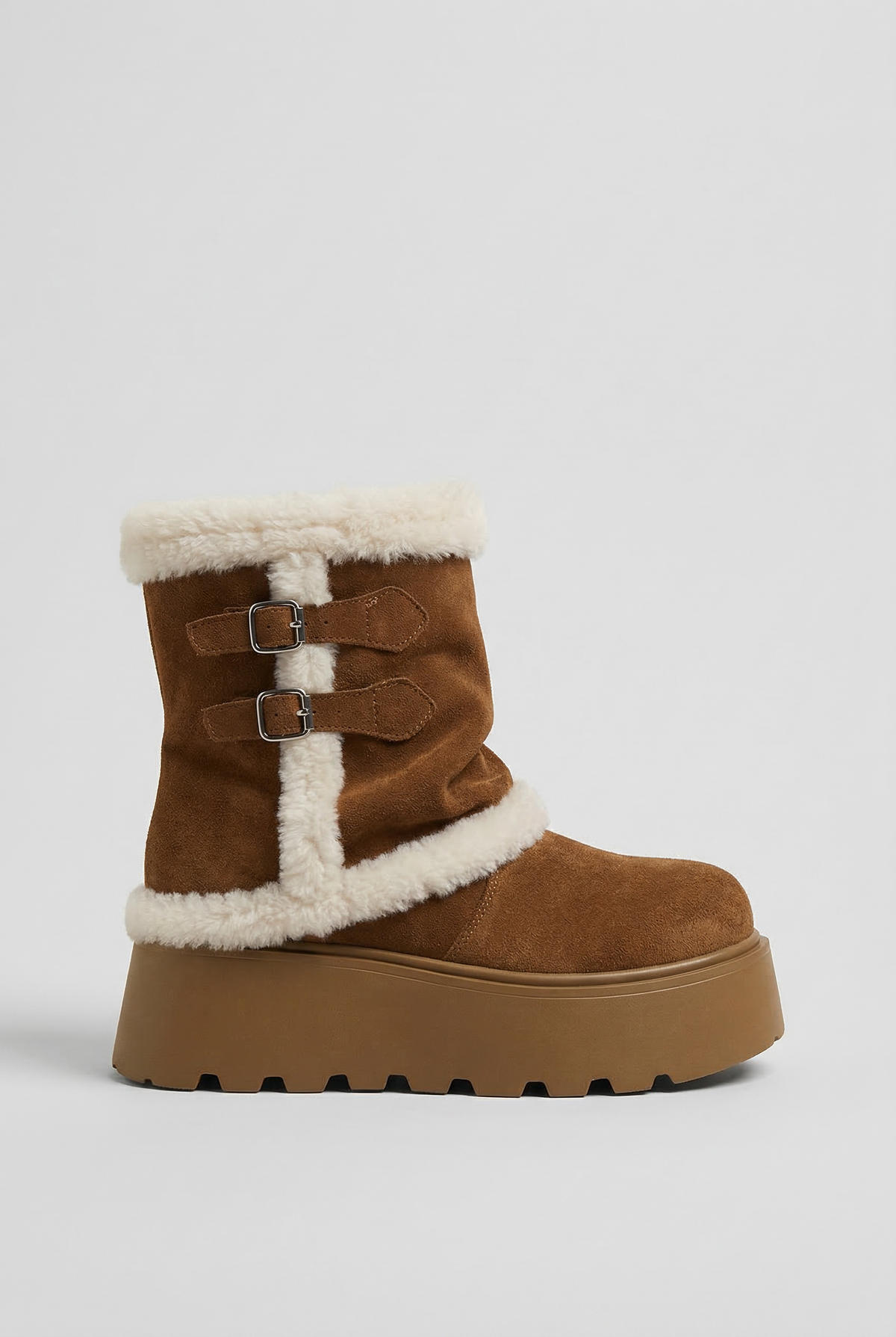 Thick Sole Fleece Mid-Calf Snow Boots