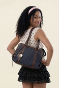 Retro Polka Dot Canvas Tote