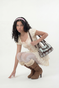 Mint Lace Bow Retro Bag