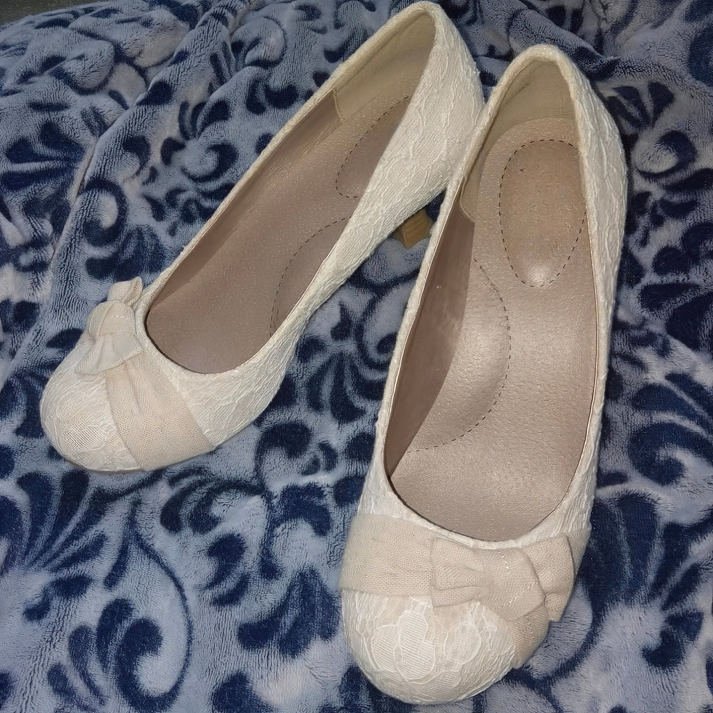 Celeste Lace Bow Heels