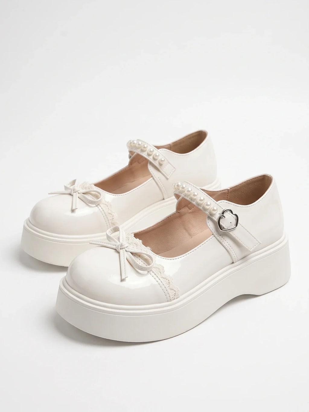 Celestielle Pearl Bow Platform Mary Janes