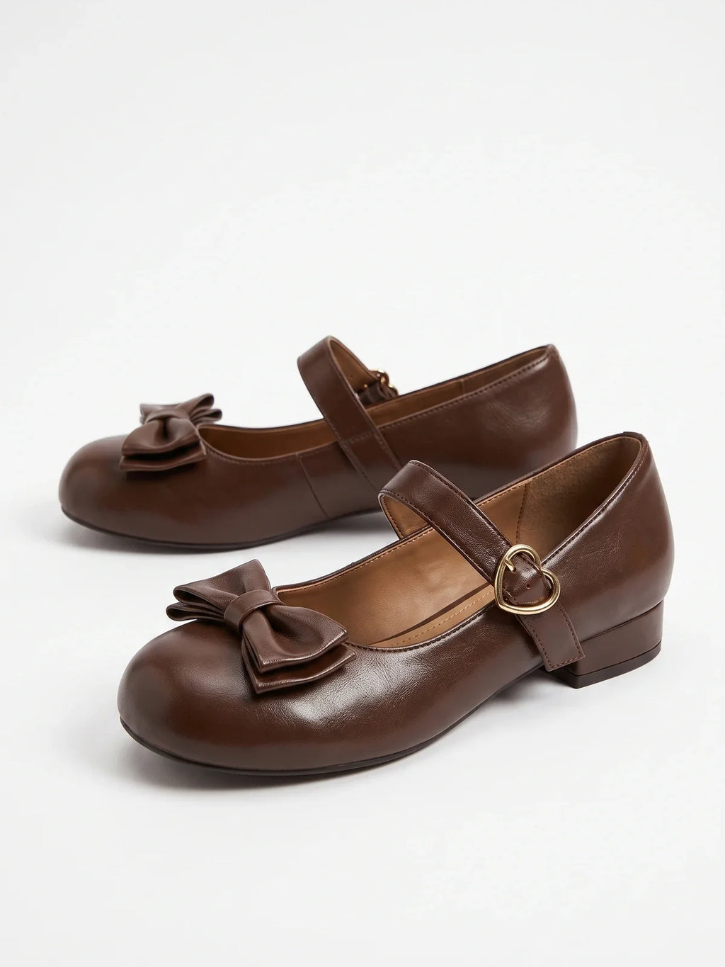 Zibeline Bow Heart-Buckle Mary Jane Heels