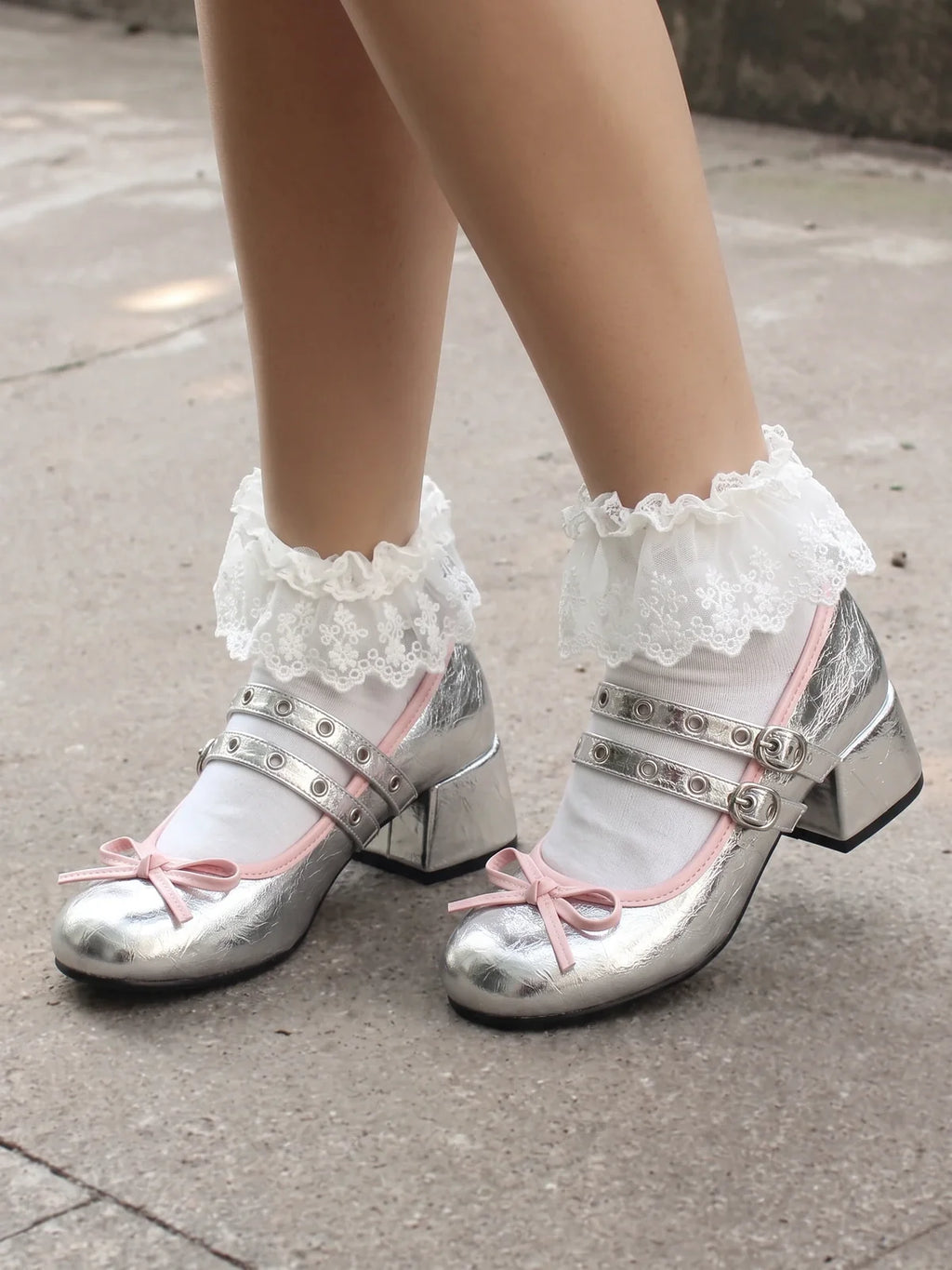 Cyber-Rose Grommet Mary Jane