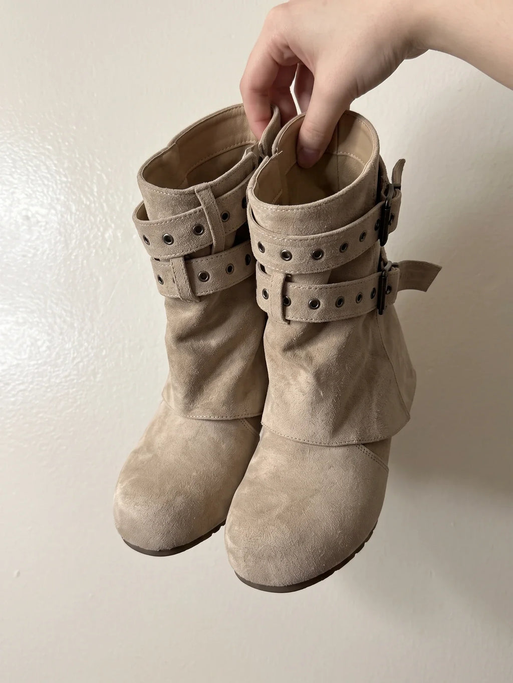 Ottavielle Suede Buckle Slouch Boots