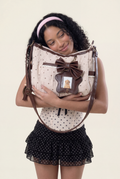 Vintage Heart Polka Dot Shoulder Bag