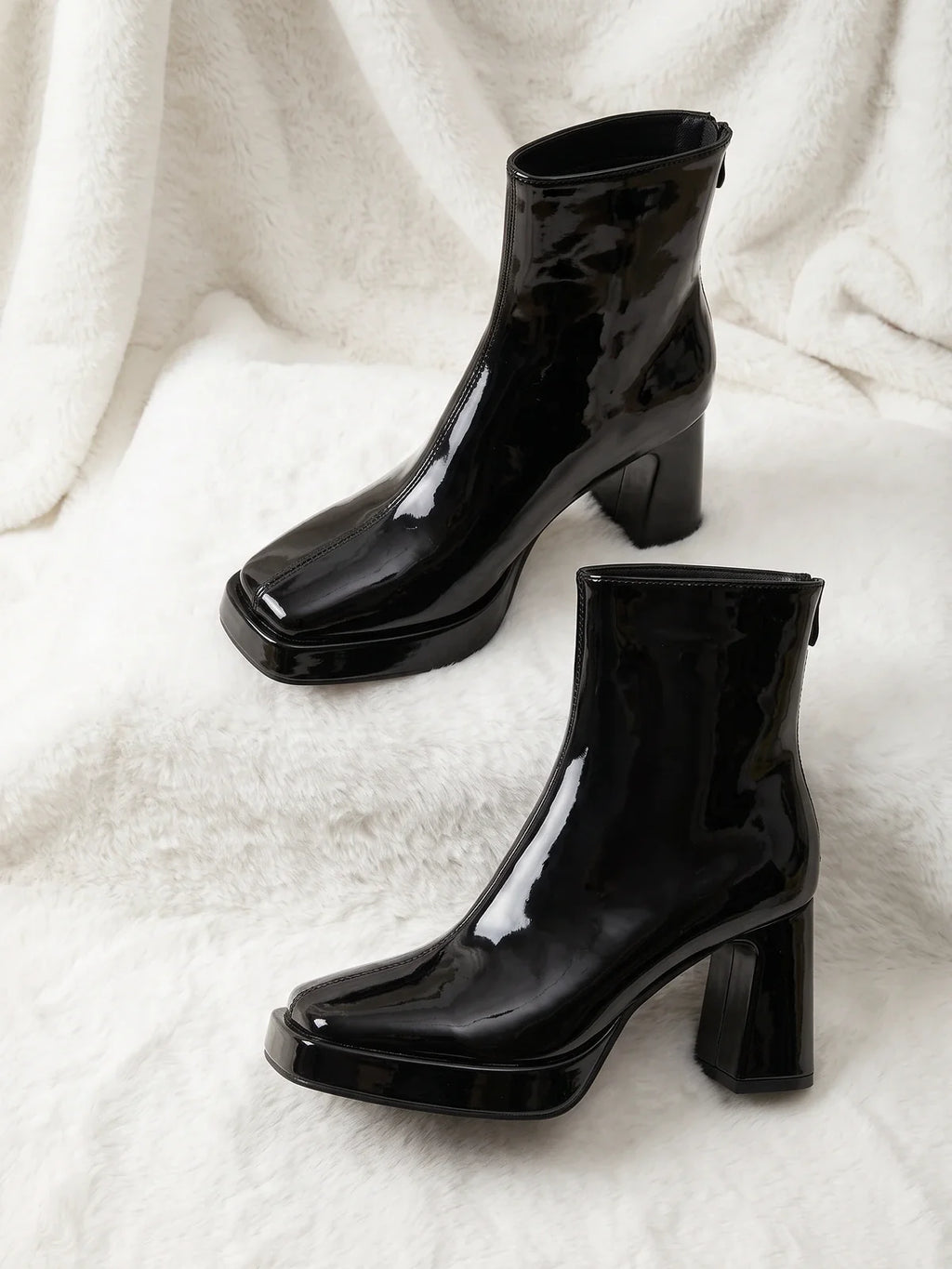 Vivant Patent Square Toe Boots
