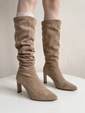 Yolande Slouchy Khaki Pointed Boots