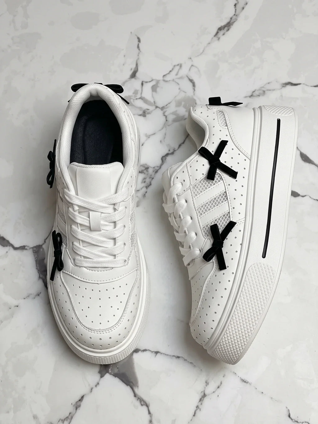 Mirabella Bow Mesh Platform Sneakers