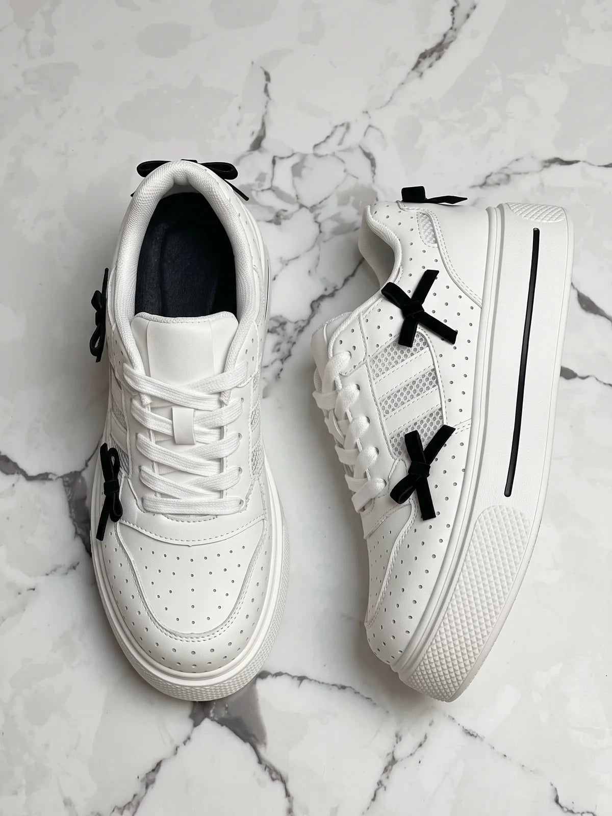 Mirabella Bow Mesh Platform Sneakers